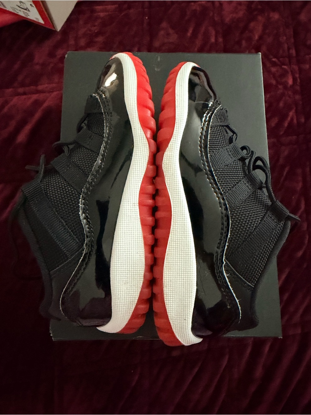 Jordan 11 Retro Low (TD) - Black and Red Sneakers - Little Kids - Size 10 - Picture 3 of 6